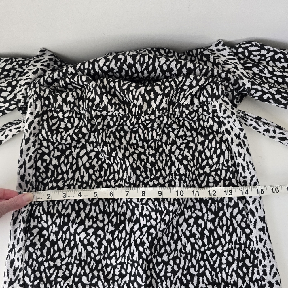 Hutch Long Sleeve Spotted Mini Dress Size XS Ruffles Tie Waist Mock Neck Pockets - Picture 13 of 16